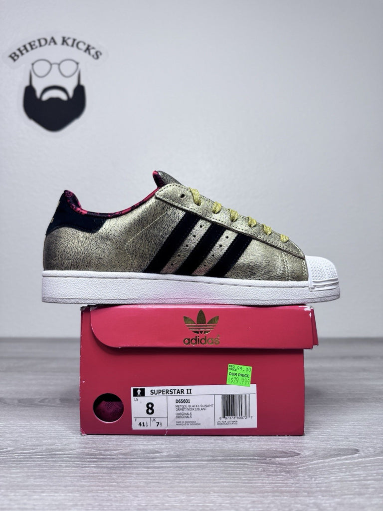 Size 8 - Adidas Superstar Sneakers Shoes 2 Year of the Horse Gold Red (D65601)