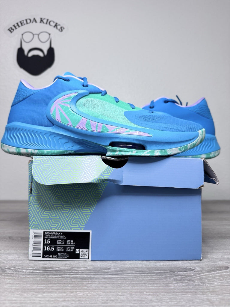 Size 15 - Nike Zoom Freak 4 Basketball Shoes Birthstone Blue DJ6149-400 NEW DS