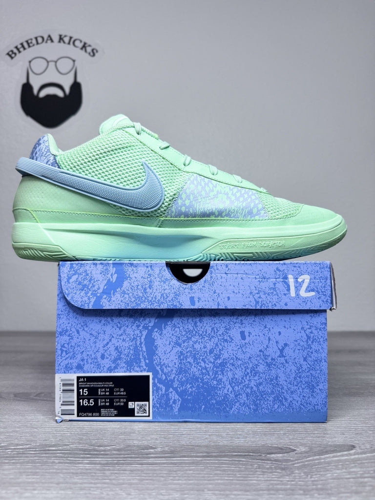 Size 15 - Nike Ja 1 Mismatched Bright Mandarin Orange Green FQ4796-800 Preowned