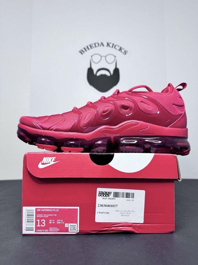 NEW Nike Air VaporMax Plus Triple Red University Red CW6973-600 Men’s Size 13