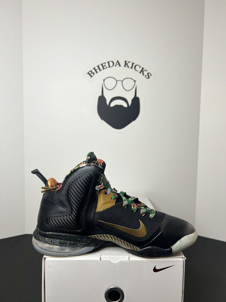 Nike Lebron IX 9 Watch the Throne Gold Black Sneaker DO9353-001 Mens Size 10.5