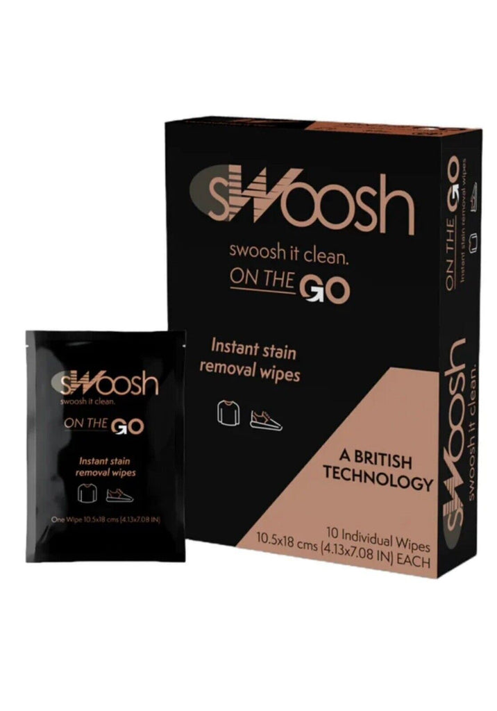 Swoosh On The Go Wet Wipes For Stain Removal On Clothes And Shoes