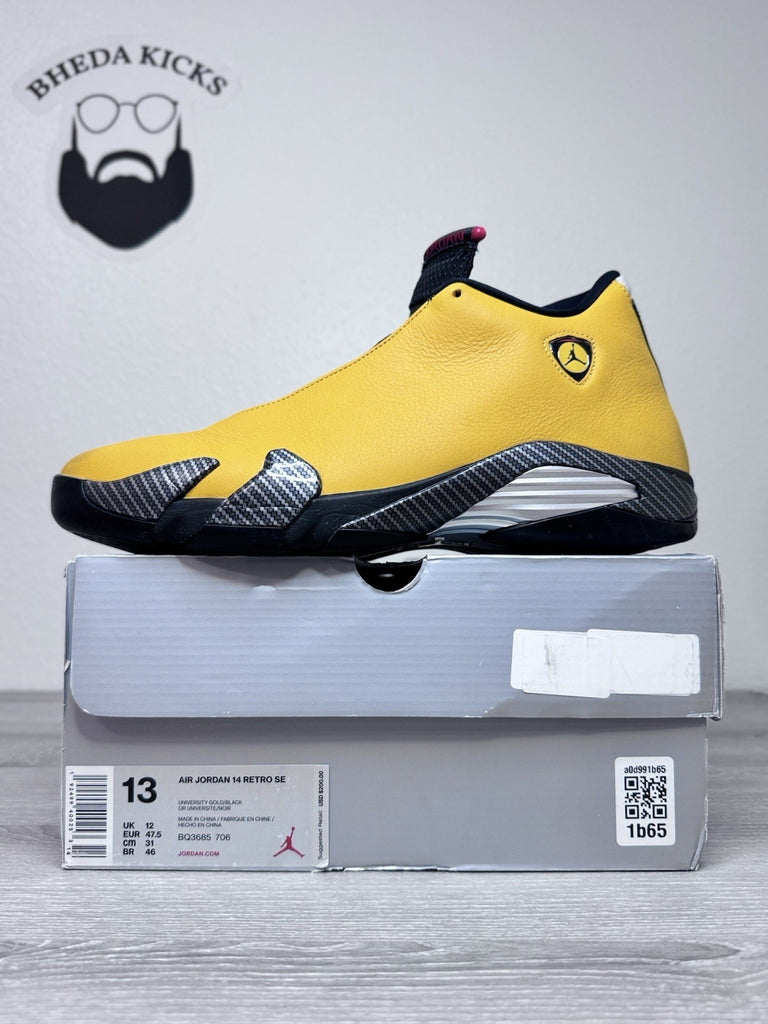 Size 13 - Jordan 14 XIV Retro Ferrari 'University Gold' 2019 BQ3685-706 Preowned
