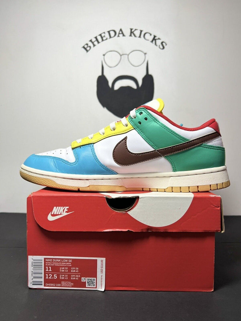 Nike Dunk Low SE Size 11 Free 99 White Light Chocolate Green DH0952 100