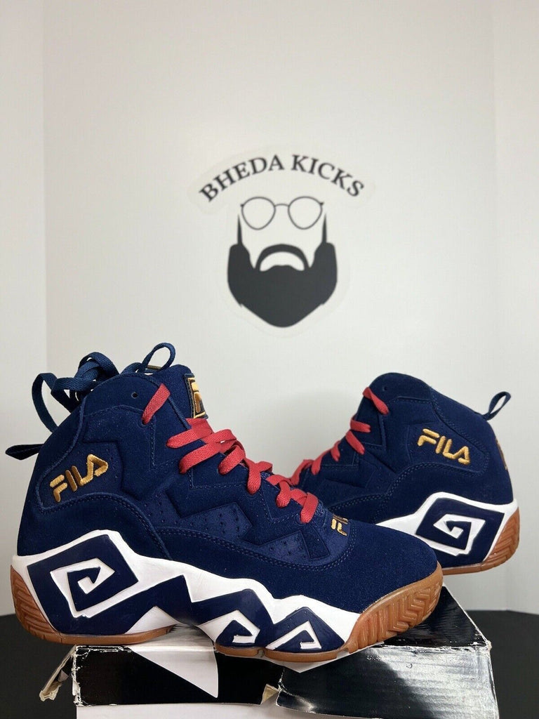 NEW Fila Basketball Shoes Navy Blue Suede Gum Mashburn MB 1VB90141-424 Size 11.5