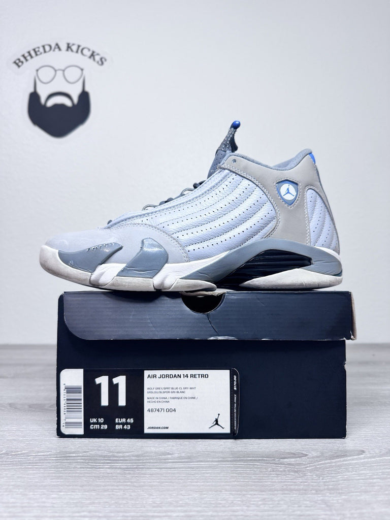 Size 11 - Nike Air Jordan 14 Retro Wolf Gray [487471-004] Preowned Authentic