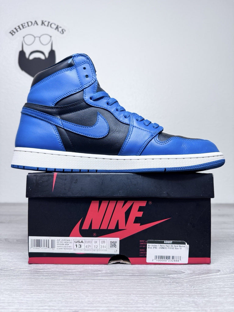 Size 13 - Nike Air Jordan 1 Retro OG High Dark Marina Blue Men's 555088-404