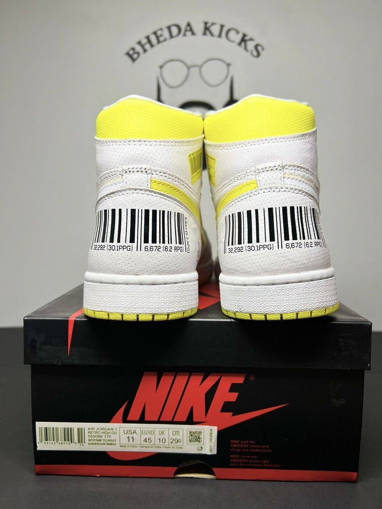 Air Jordan 1 Retro High OG First Class Flight 555088-170 White Yellow Men's 11