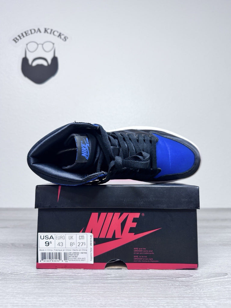 Size 9.5 - Nike Air Jordan 1 Retro Satin Royal 2017 921193-007 Preowned Rare