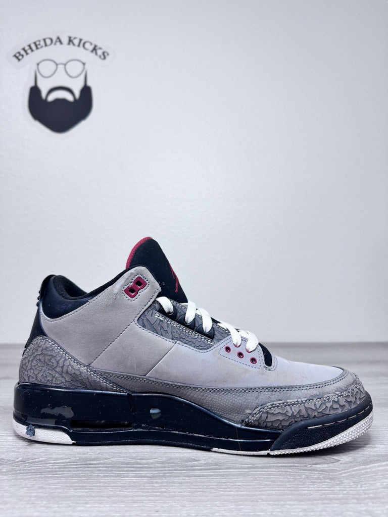 Size 12 - Air Jordan 3 Retro Stealth 136064-003 Gray Black Red Men’s Preowned