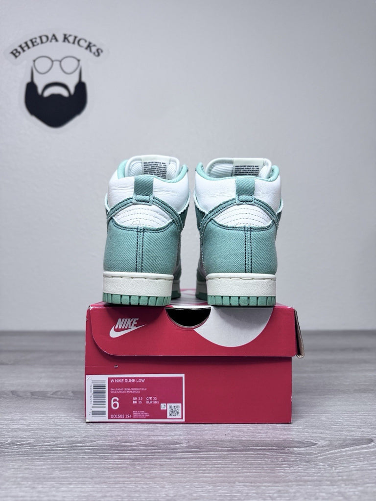 Size 6W - Nike Dunk 1985 High Green Denim DV1143-300 Authentic Worn Once