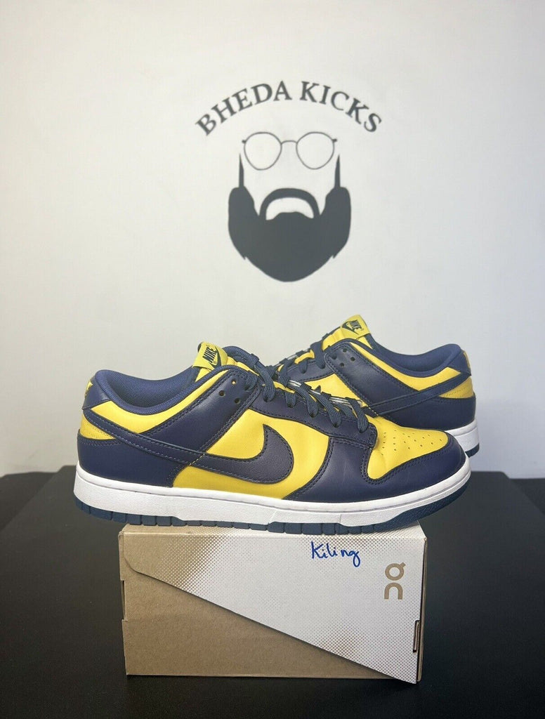 Nike Dunk Low Michigan Men's Blue Yellow 2021 Retro DD1391-700 Men’s Size 10