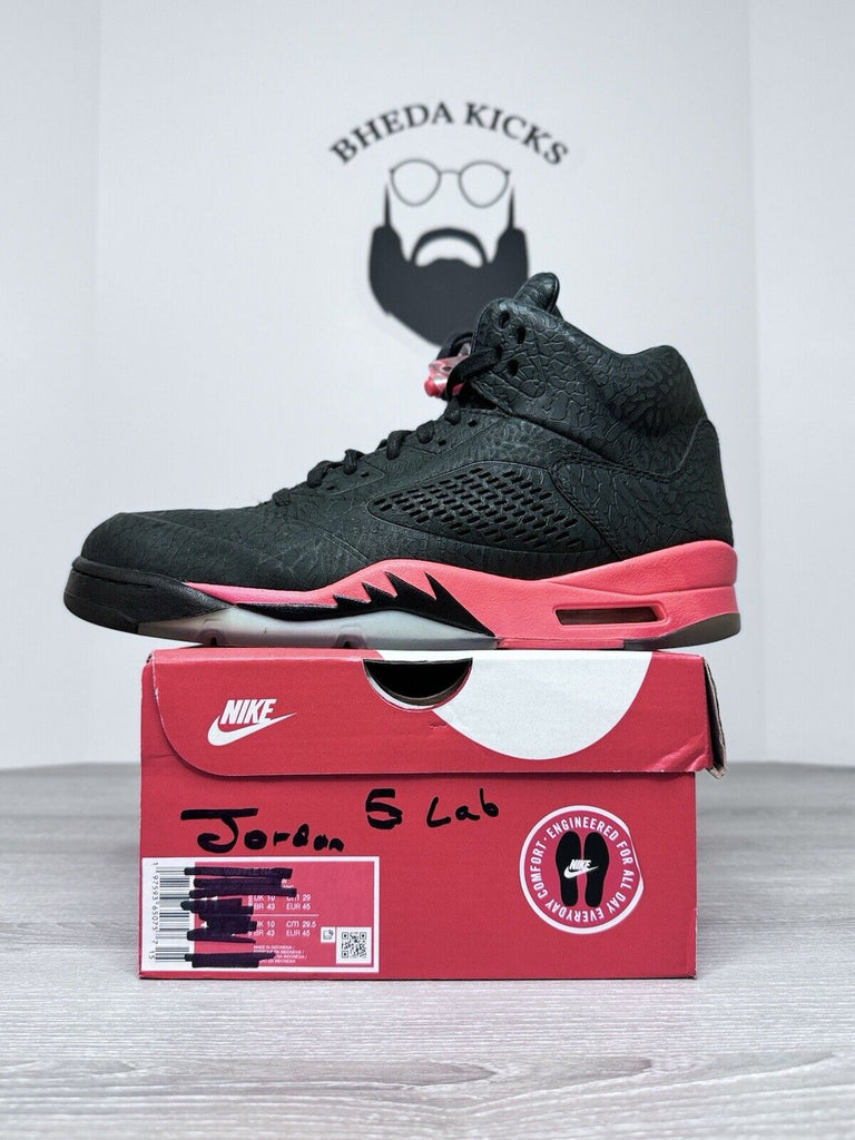 Size 10 - Nike Air Jordan 5 Retro 3Lab5 2013 Black Infared Rare 599581-010