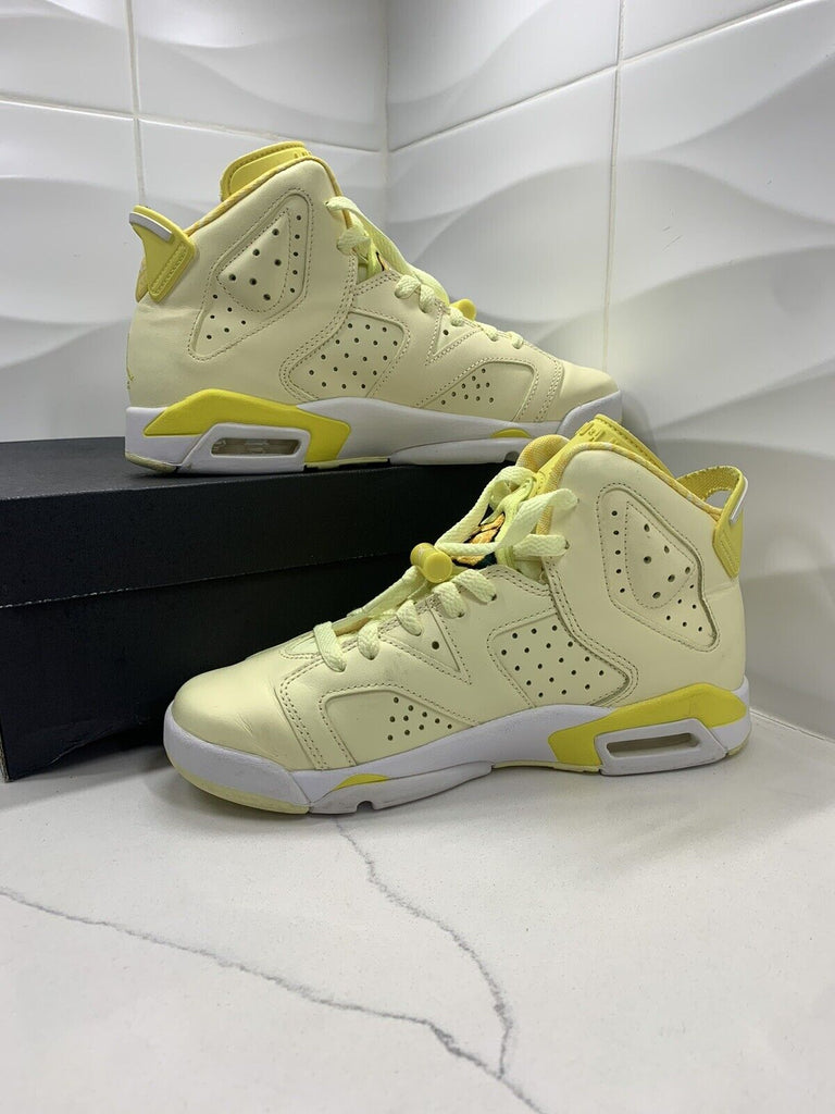 NIKE AIR JORDAN 6 RETRO (GS) CITRON TINT-YELLOW SZ 5Y-WOMENS SZ 6.5 [543390-800]