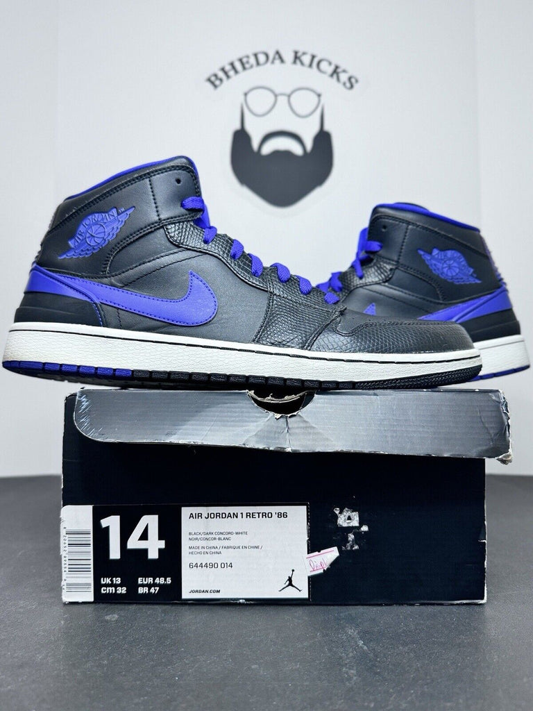 Nike Air Jordan 1 Retro 86 Dark Concord Black Purple 644490-014 Men’s Size 14