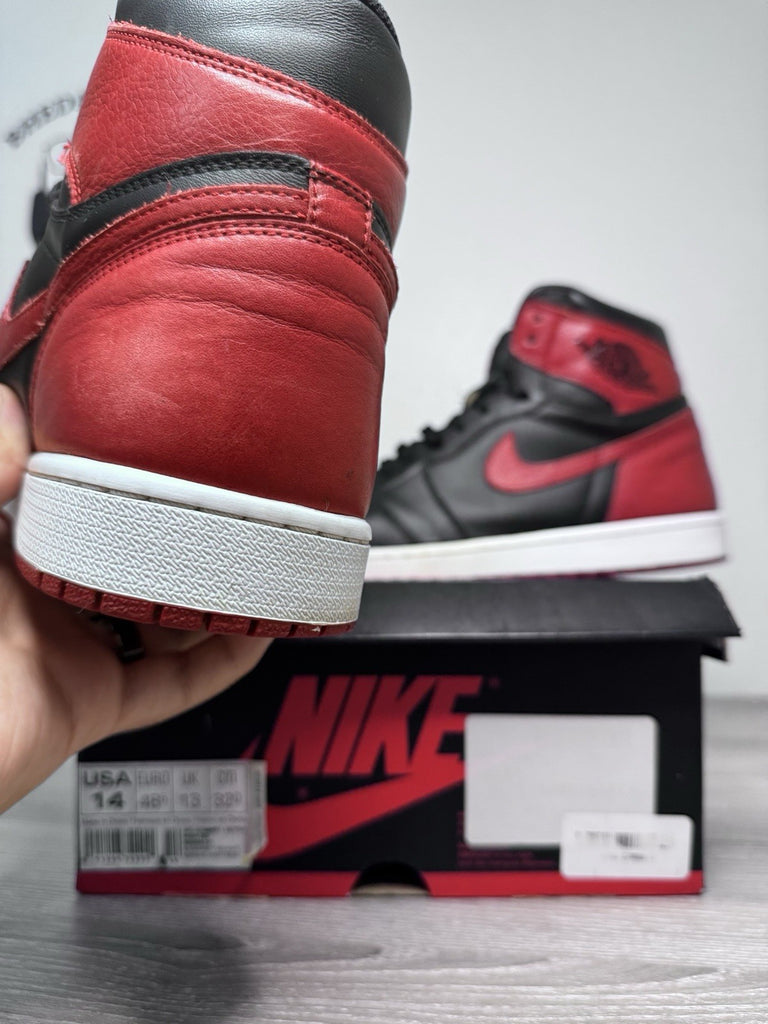 Size 14 - Nike Air Jordan 1 Retro OG High Banned Bred 555088-001 2016 Preowned