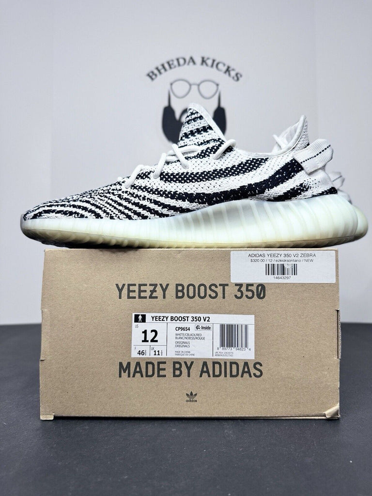 Adidas Yeezy Boost 350 V2 Zebra CP9654 Preowned Authentic Men’s Size 12