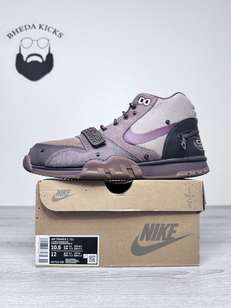 Size 10.5 - Nike Travis Scott x Air Trainer 1 SP Chocolate DR7515-200 Preowned
