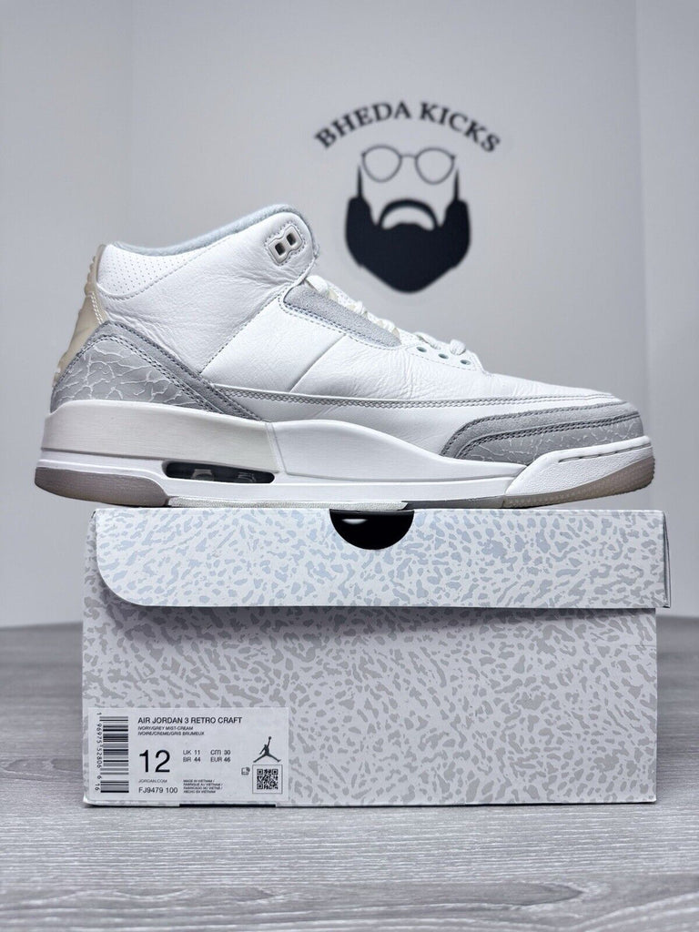 Size 12 - Air Jordan 3 Retro SE Craft Ivory FJ9479-100 Preowned Clean