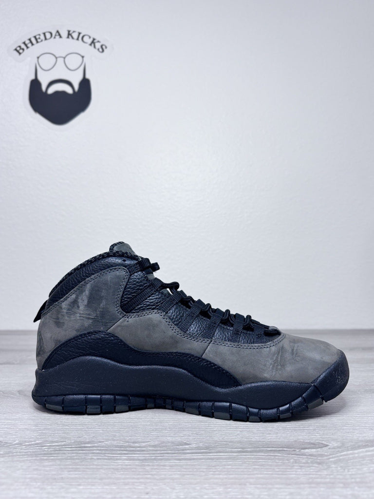 Size 12 - Air Jordan 10 Retro 2018 Shadow Grey Black Suede Leather (310805-002)
