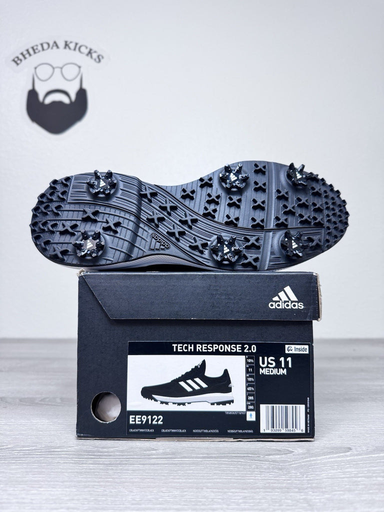 Size 11 - Men’s Adidas Tech Response 2.0 Black Soft Spike Golf Shoes EE9122 NEW