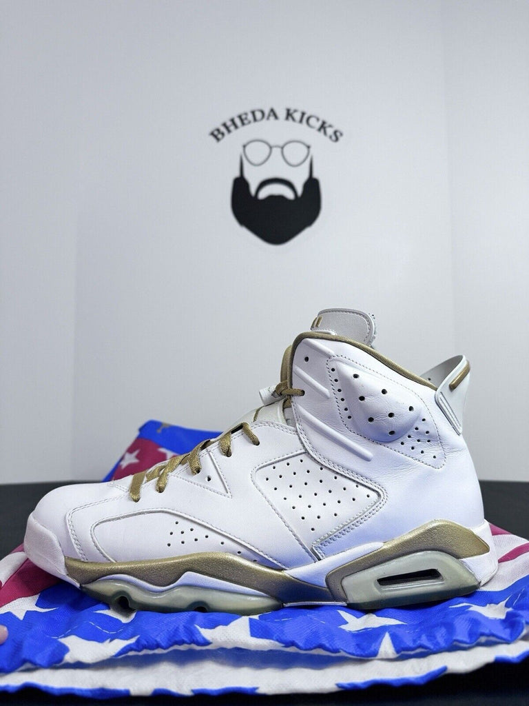 Air Jordan 6 VI Retro GMP Golden Moments White Gold Sneakers 384664-135 Size 13