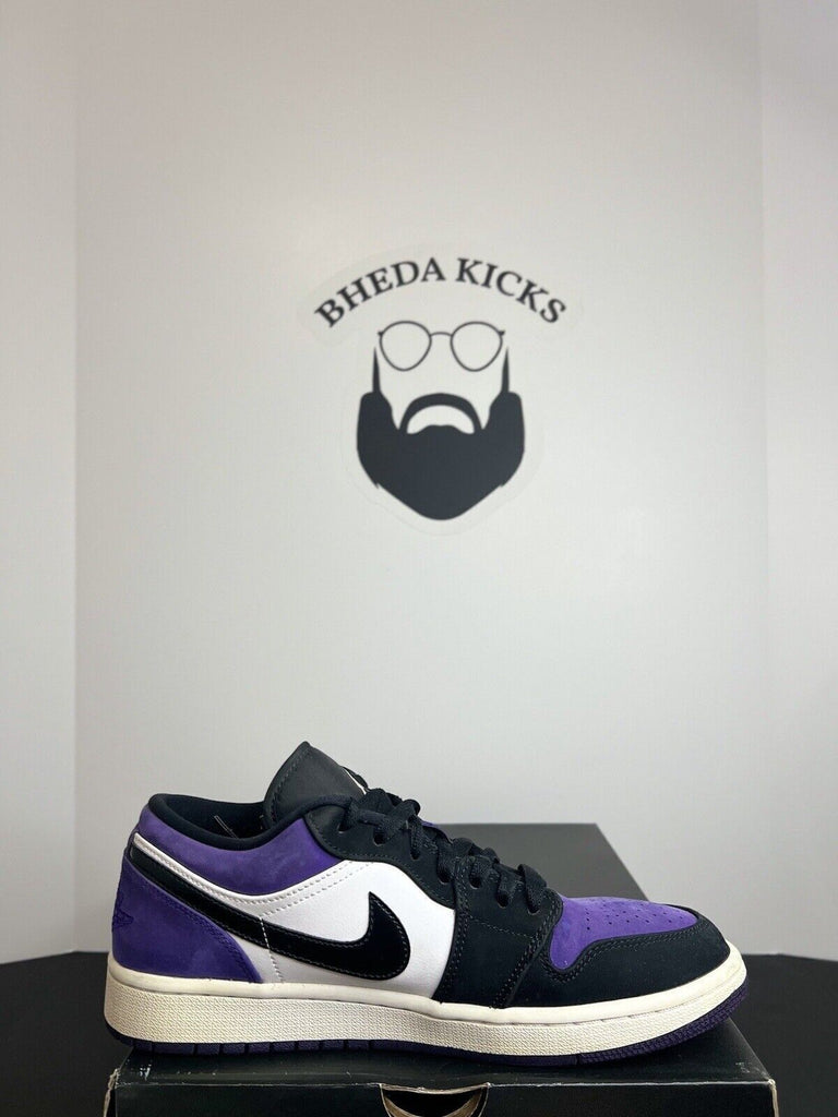 Jordan 1 Low Court Purple White Black Sneakers 553558-125 Og Men’s Size 8.5