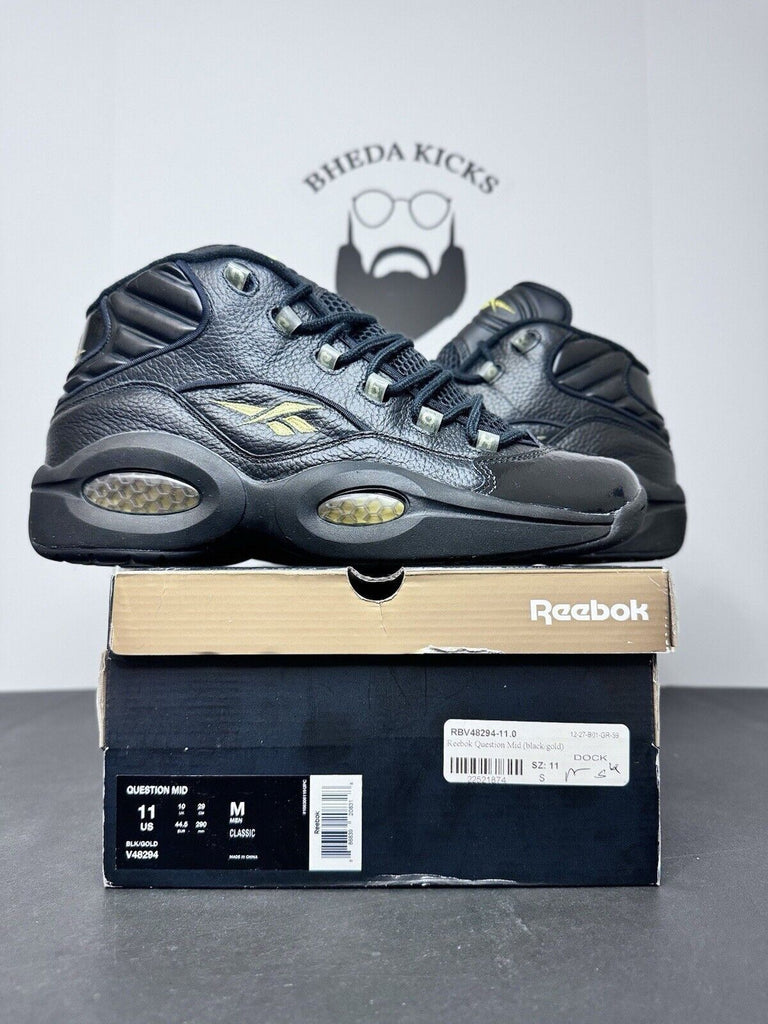 Reebok Question New Years Eve Classic Iverson Black Gold V48294 Men’s Size 11