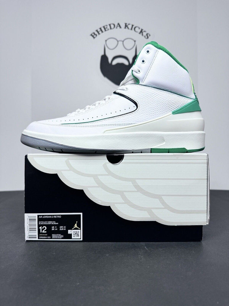 Nike Air Jordan 2 Retro Sneakers Lucky Green White DR8884-103 Men’s Size 12