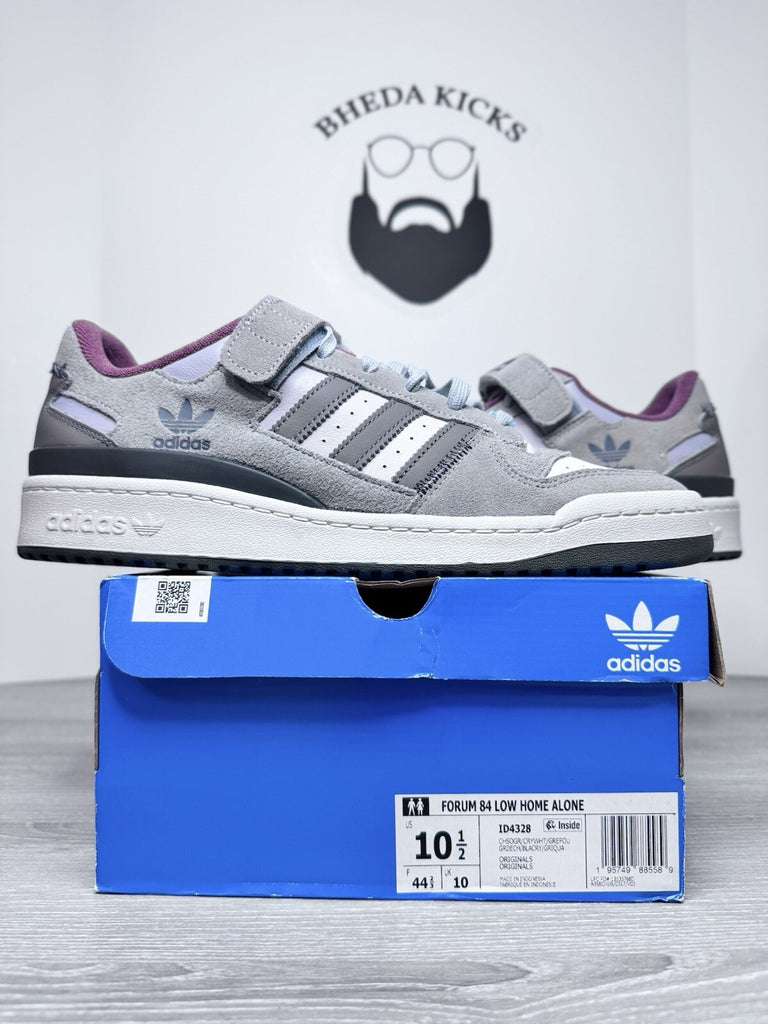 Size 10.5 - Adidas Forum 84 Low Home Alone 2 Shoes Grey Black ID4328 Mens NEW DS