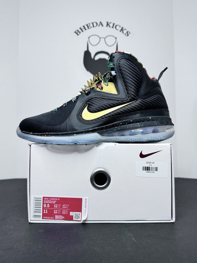 NEW Nike LeBron 9 2022 Watch The Throne DO9353-001 Black Gold OG Men’s Size 9.5