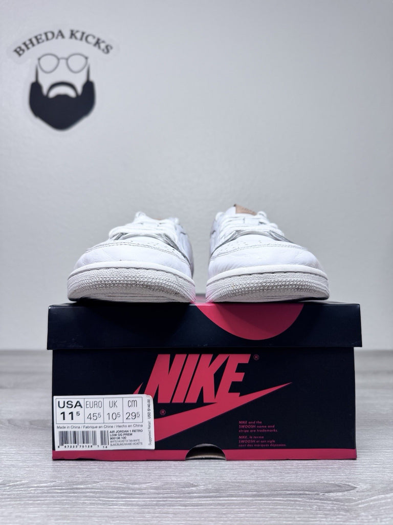 Size 11.5 - Nike Air Jordan 1 Retro Low OG 17’ White Vachetta Tan 905136-100