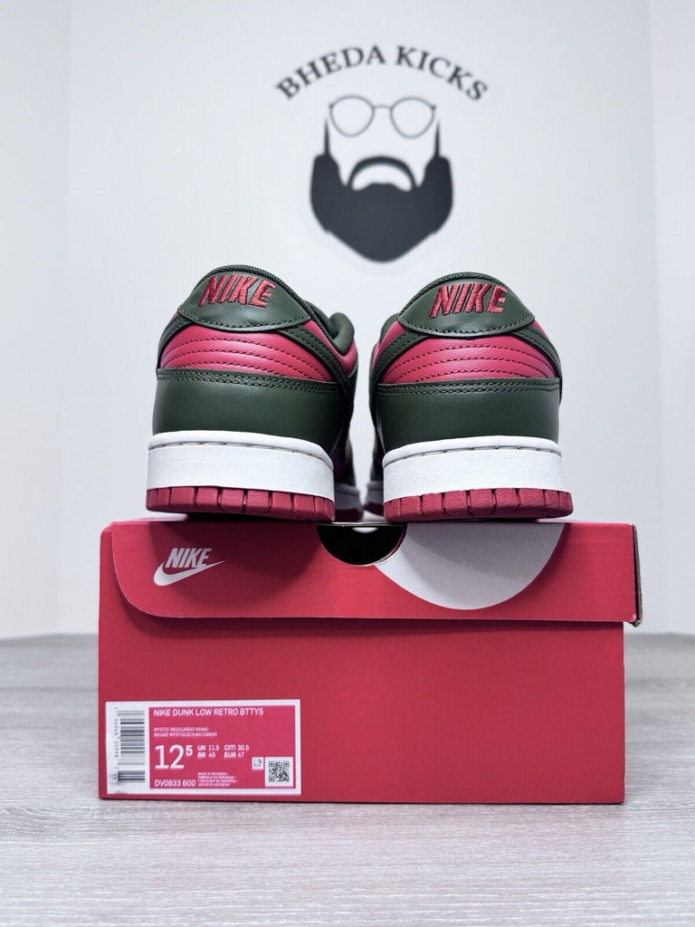 Size 12.5 - Nike Dunk Low Cargo Khaki Mystic Red DV0833-600 Preowned Og