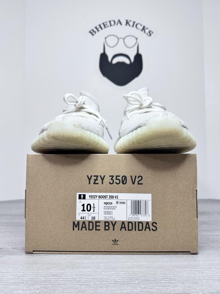 Size 10.5 - Adidas Yeezy Boost 350 V2 Low Bone HQ6316 Preowned Authentic