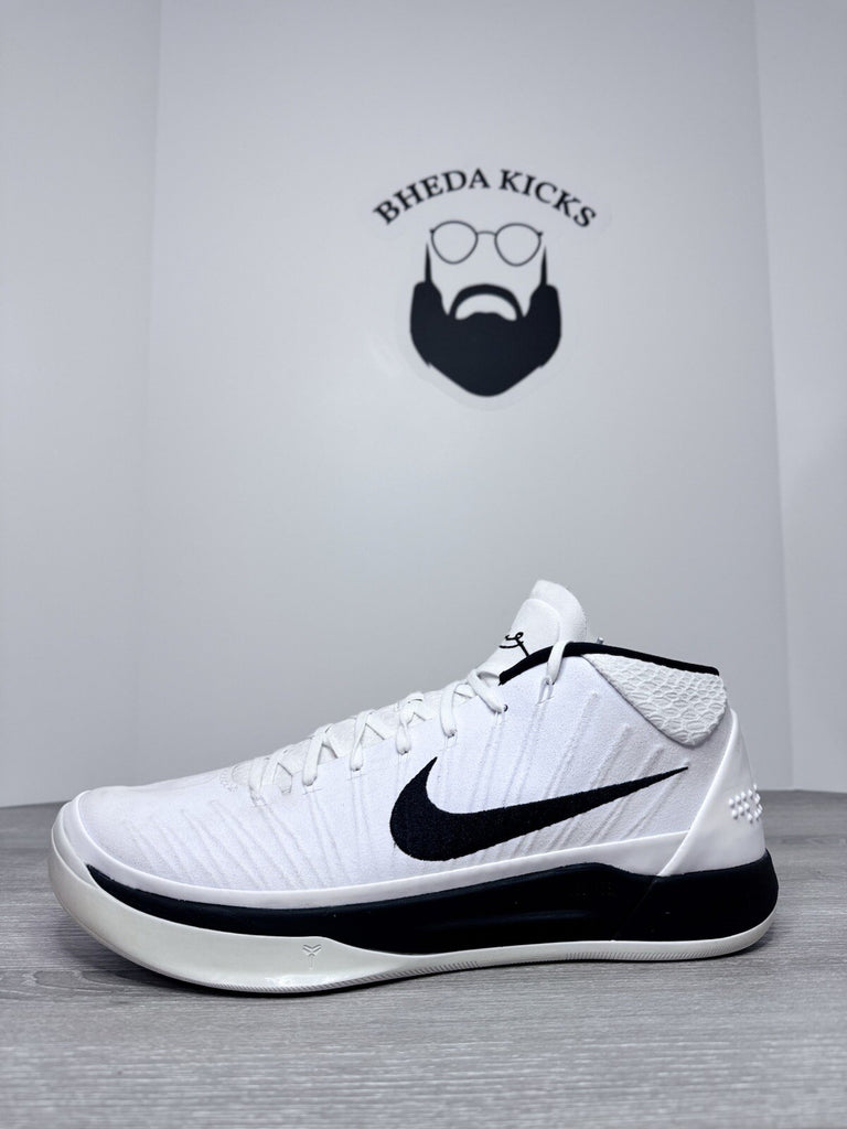 Size 15 - Nike Kobe A.D. Mid White black Suede (942521-101) Preowned