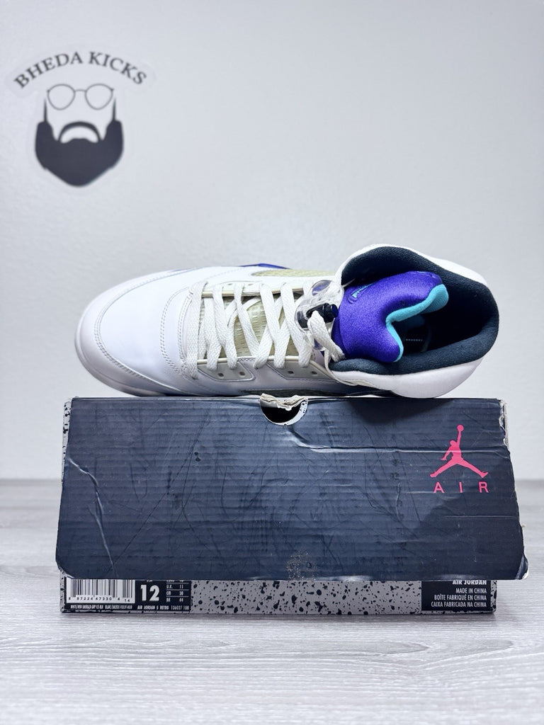 Size 12 - Nike Air Jordan 5 Retro Grape 2013 White Purple Black 136027-108