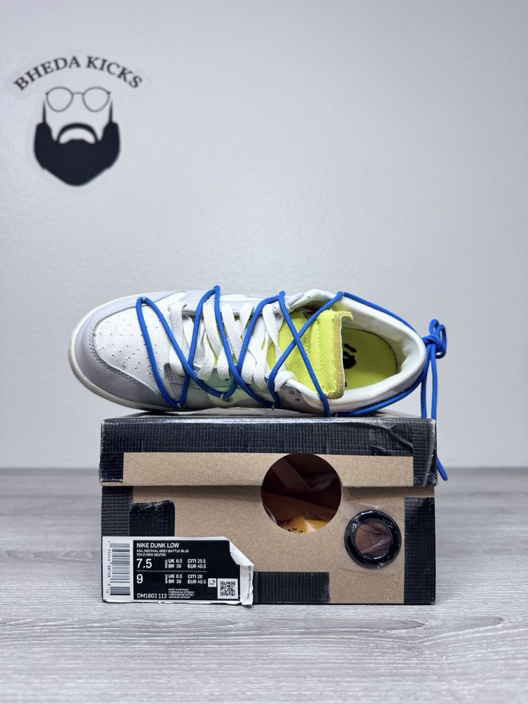 Size 7.5 - Nike Dunk Low Off White Lot 10 DM1602-112 OG Retro Clean Preowned