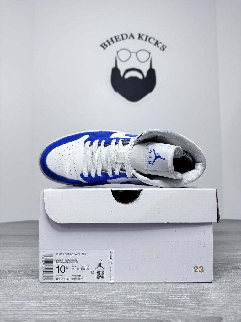 Size 10.5W (9 Men’s) - Nike Air Jordan 1 Mid Kentucky Blue BQ6472-104 Preowned
