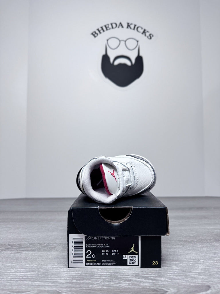 Size 2C - Nike Air Jordan 3 Retro (Td) Reimagined Summit White-Red [DM0968-100]