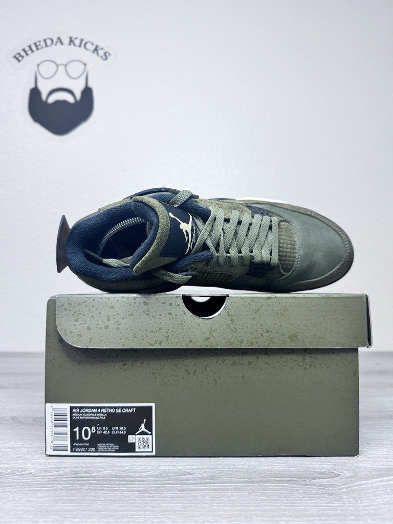 Size 10.5 - Nike Air Jordan 4 Retro Craft Olive FB9927-200 OG Bred Green Cement