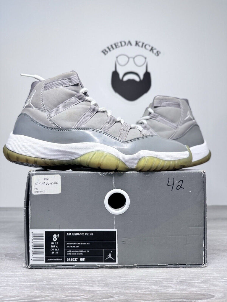 Size 8.5 - Air Jordan 11 Retro Cool Grey (2010) 378037-001 Men’s Preowned