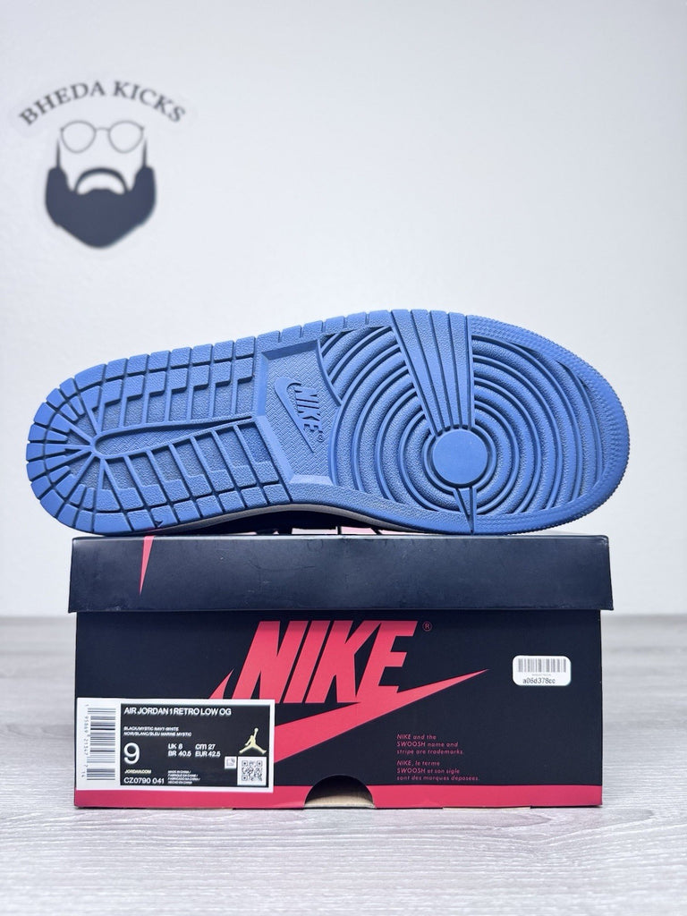Size 9 - Nike Air Jordan 1 Low Mystic Navy CZ0790-041 Authentic Preowned
