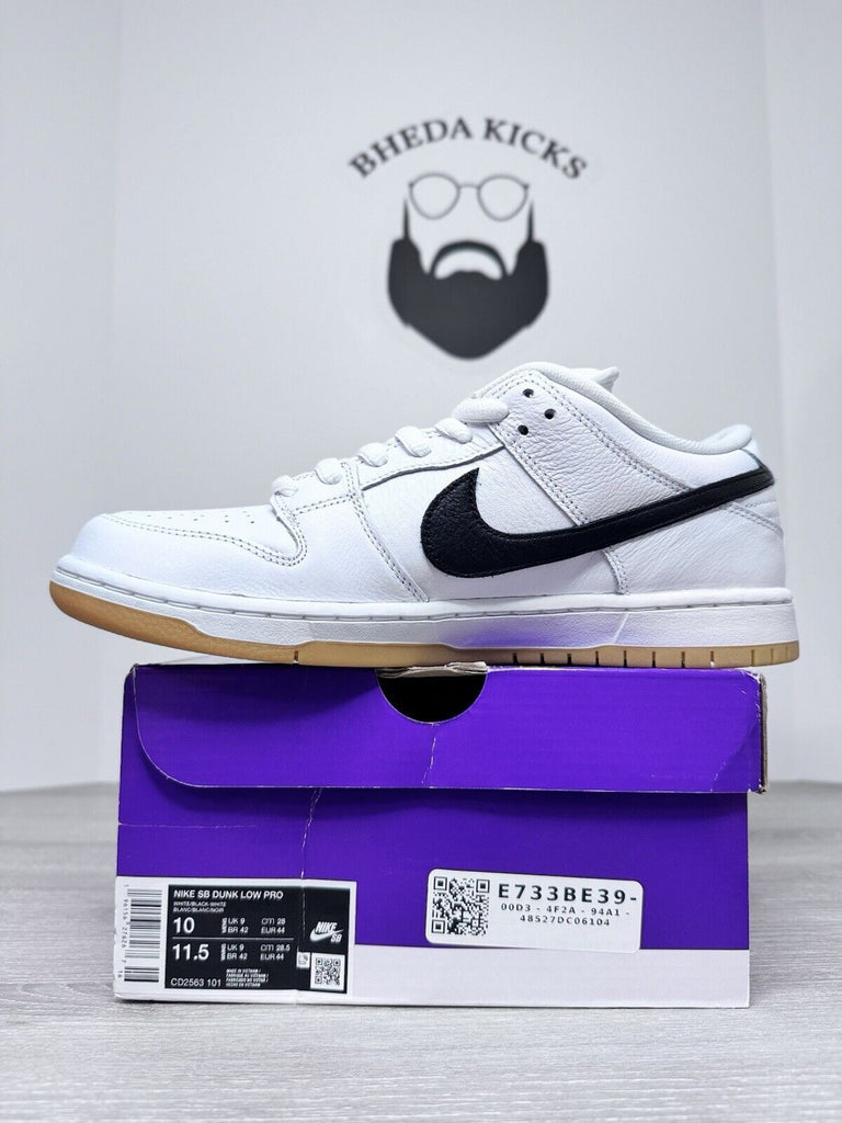 Size 10 - Nike SB Dunk Low White Gum Shoes Authentic CD2563-101 NEW DS