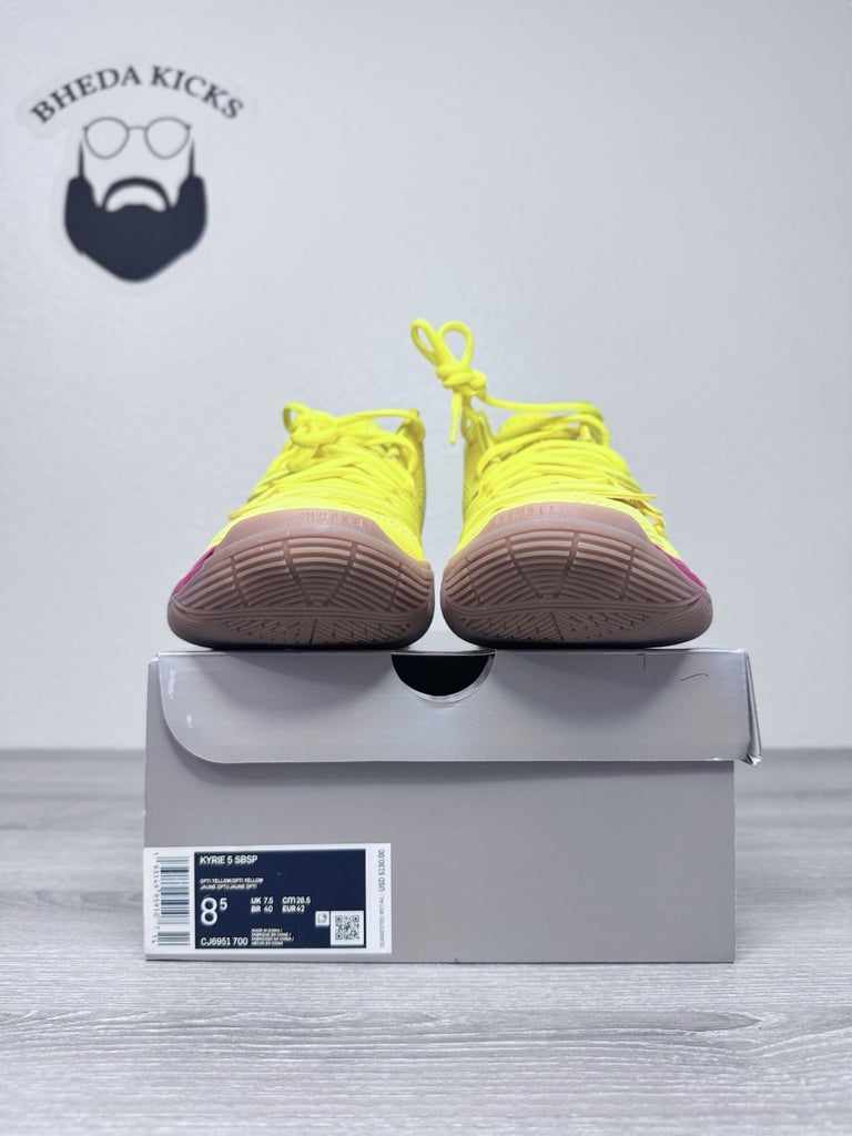 Size 8.5 - Nike SpongeBob SquarePants x Kyrie 5 Opti Yellow CJ6951-700 Men's New