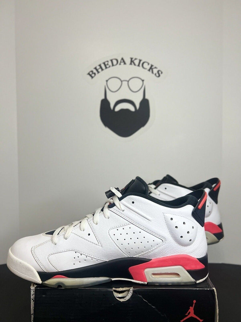 Jordan 6 Low Infrared 2015 White Black Red Leather 304401-123 Preowned Size 13