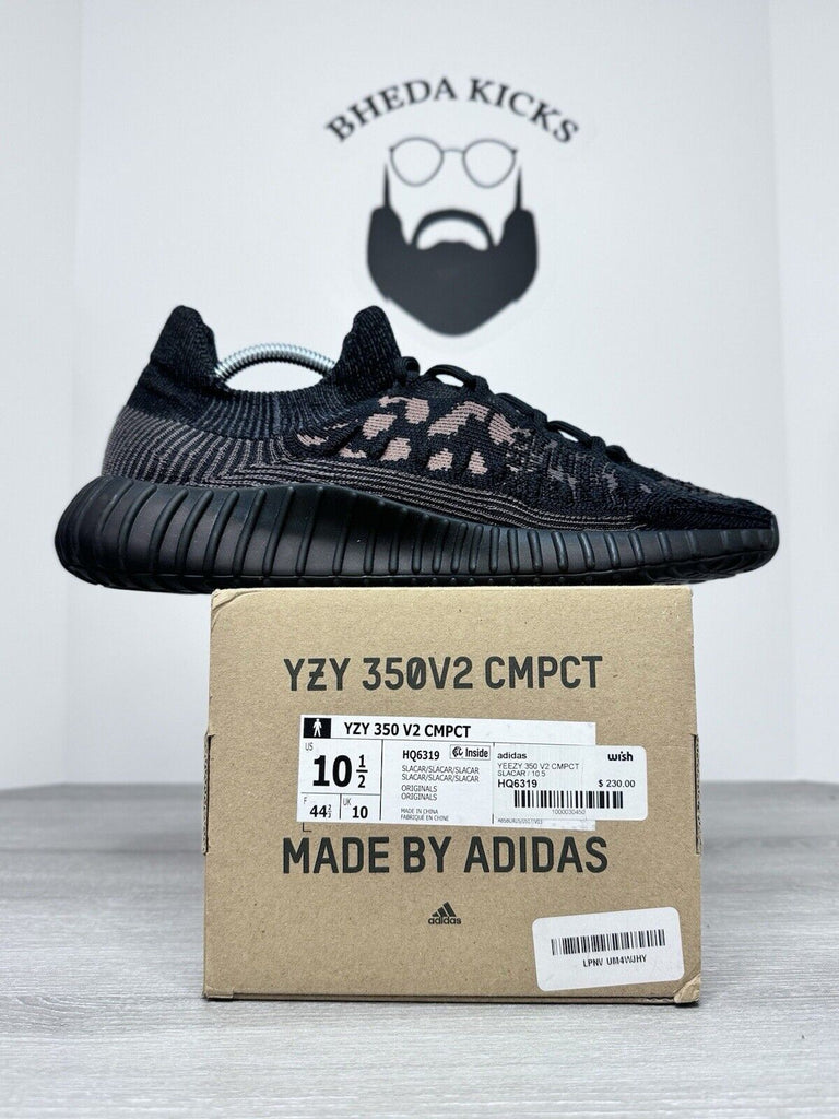 Size 10.5 - Adidas Yeezy Boost 350 V2 CMPCT Slate Carbon HQ6319 Preowned