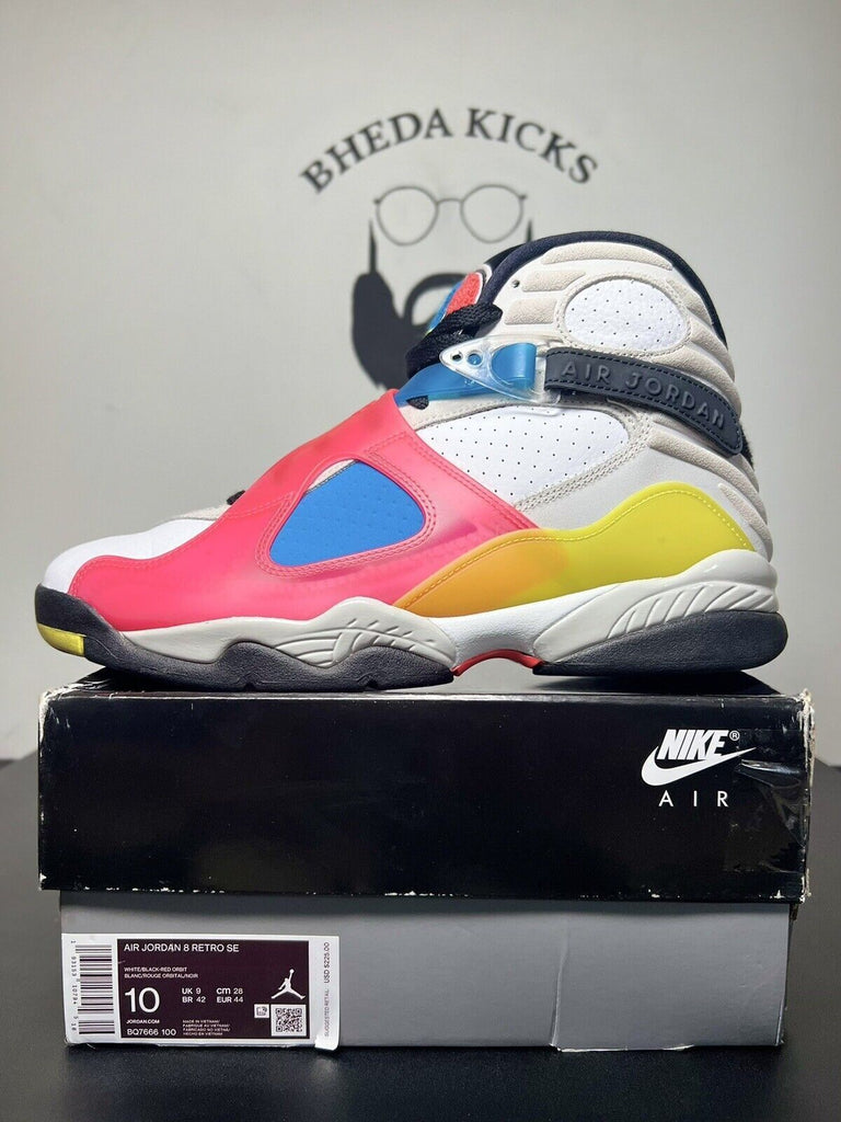 Nike Air Jordan 8 Retro SP SE White Multicolor Shoes BQ7666-100 Men's Size 10 Og