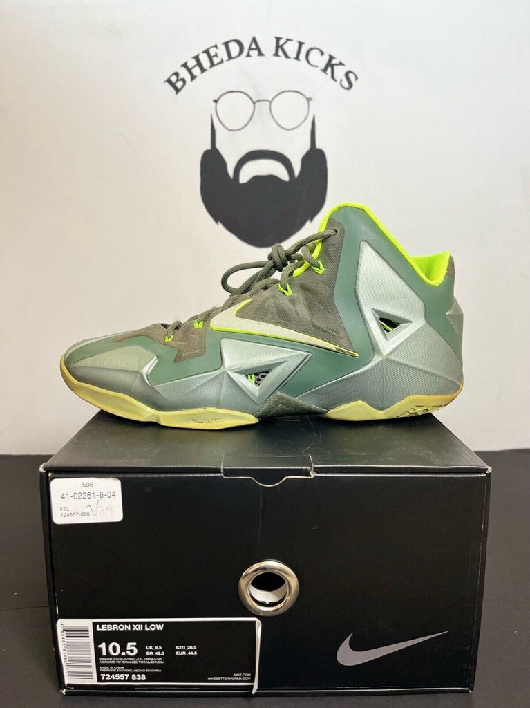 Nike Lebron 11 XI Dunkman Green Volt Basketball Shoes 616175-300 Men's Size 11.5