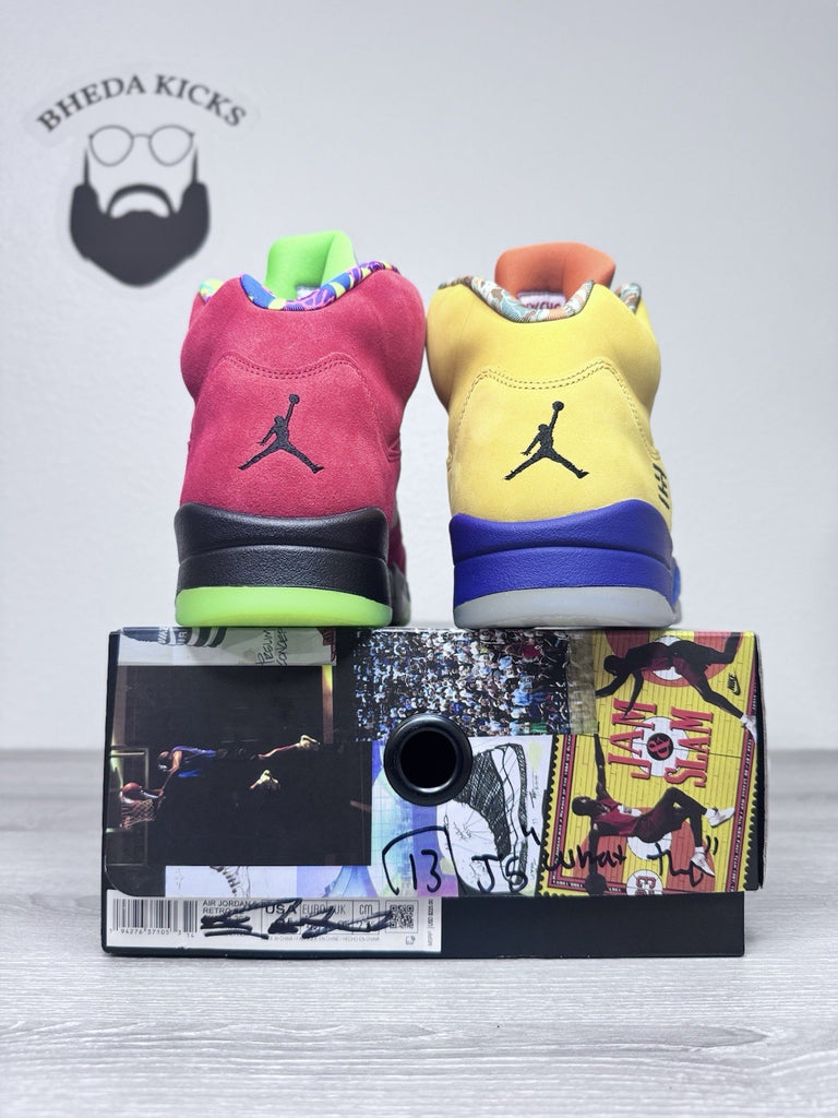 Size 13 - Air Jordan 5 Retro What The CZ5725-700 Red Yellow Black Brand New
