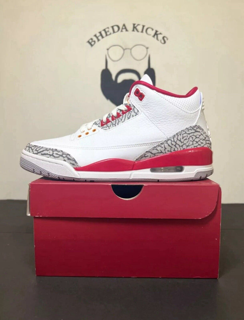 DS Nike Air Jordan 3 Retro Sneaker Cardinal Red White CT8532-126 Men’s Size 9.5